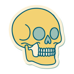 tattoo style sticker of a skull