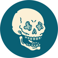 tattoo style icon of a skull
