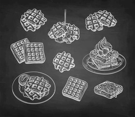 Chalk sketch of waffles.
