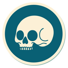 tattoo style sticker of a skull