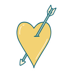 tattoo style icon of an arrow and heart