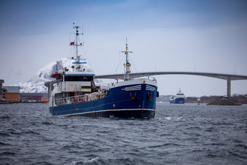  Cargo ships through Brønnøysundet in northern Norway