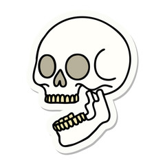 tattoo style sticker of a skull
