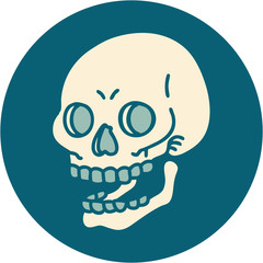 tattoo style icon of a skull