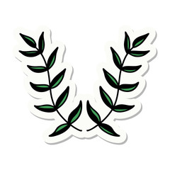 tattoo style sticker of laurel