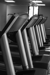 A number of treadmills in the gym