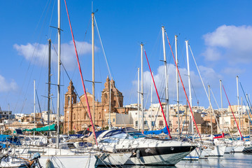 Yachts in the port of Malta, Msida.