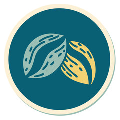 tattoo style sticker of coffee beans