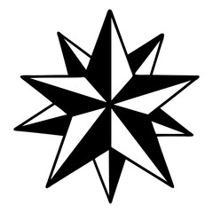 black line tattoo of a star