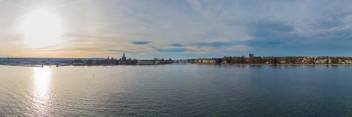 Panorama von Konstanz am Bodensee - Panorama from(Lake of) Constance