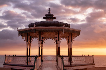 bandstand in Brighton at sunset