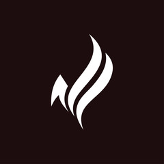 Initial letter F logo template with flying phoenix bird abstract symbol in flat design monogram illustration