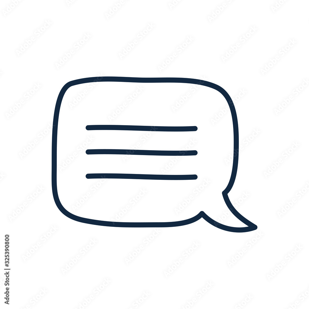 Poster isolated communication bubble doodle line style icon vector design