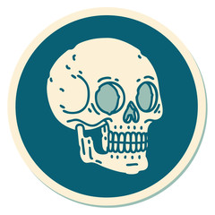 tattoo style sticker of a skull