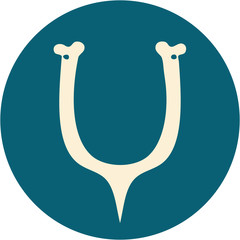 tattoo style icon of a wish bone