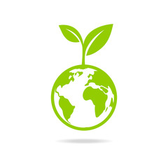 Eco icon. green earth