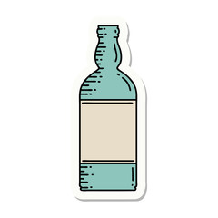 tattoo style sticker of a bottle