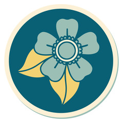 tattoo style sticker of a flower