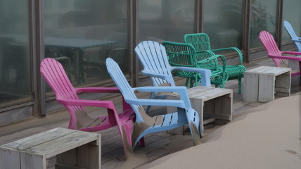 chairs and tables in cafe