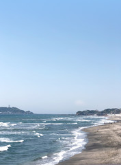 ドライブ中に見た江ノ島の景色