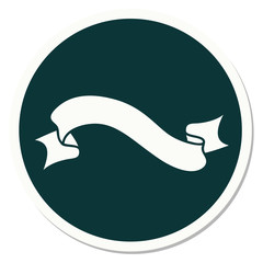 tattoo style sticker of a banner