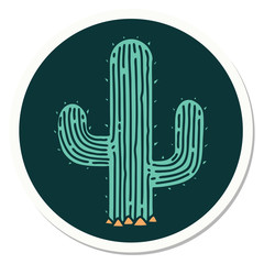 tattoo style sticker of a cactus