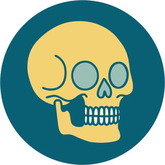 tattoo style icon of a skull