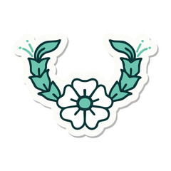 tattoo style sticker of a decorative flower