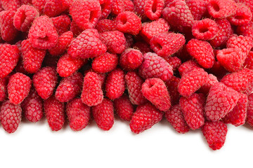 Raspberry as a background, top view.