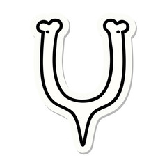 tattoo style sticker of a wish bone