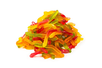 Juicy colorful jelly sweets. Gummy candies.