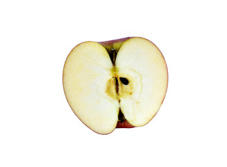 half of apple isolated on white background
