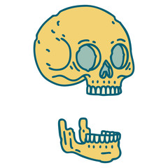 tattoo style icon of a skull