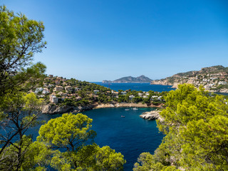 Fototapeta na wymiar Lonely bay cala Llamp near Costa de Andratx, Mallorca, Balearic Islands, Spain