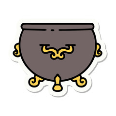 tattoo style sticker of cauldron