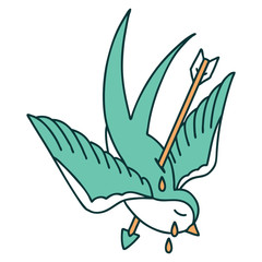 tattoo style icon of a swallow crying