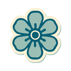 tattoo style sticker of a flower