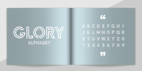 Fototapeta premium Minimal font and alphabet set. Lettering Design for magazine, poster, logo or advertising media. Typography fonts uppercase and number.