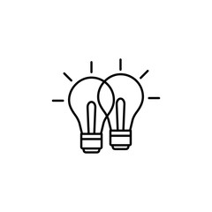 light bulb line illustration icon on white background