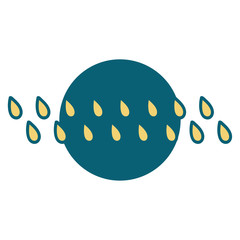 tattoo style icon of rain drops