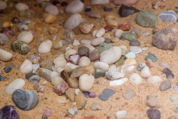 The texture of a mixed beach - sandy and pebbly