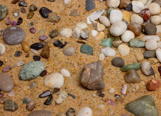 The texture of a mixed beach - sandy and pebbly