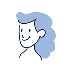 Isolated woman cartoon doodle line fill style icon vector design