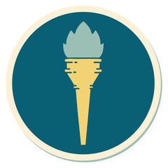 tattoo style sticker of a lit torch