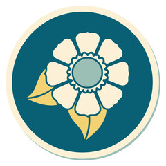 tattoo style sticker of a flower