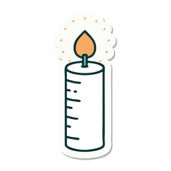 tattoo style sticker of a candle