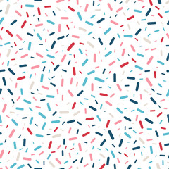 Colorful sprinkles seamless repeat vector pattern for wrapping paper,prints,fabrics.