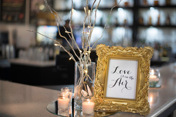 Framed wedding decoration