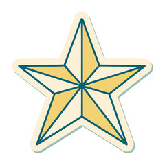 tattoo style sticker of a star