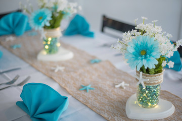 costal themed table setting